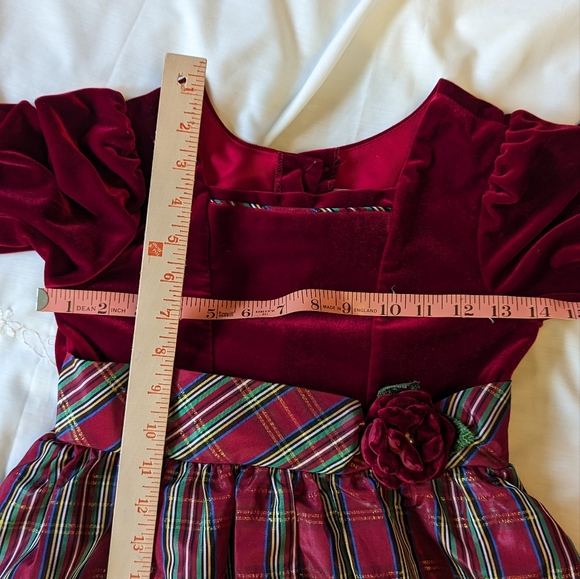 Jona Michelle sz8 velveteen & plaid long formal dress VGUC - Picture 6 of 6